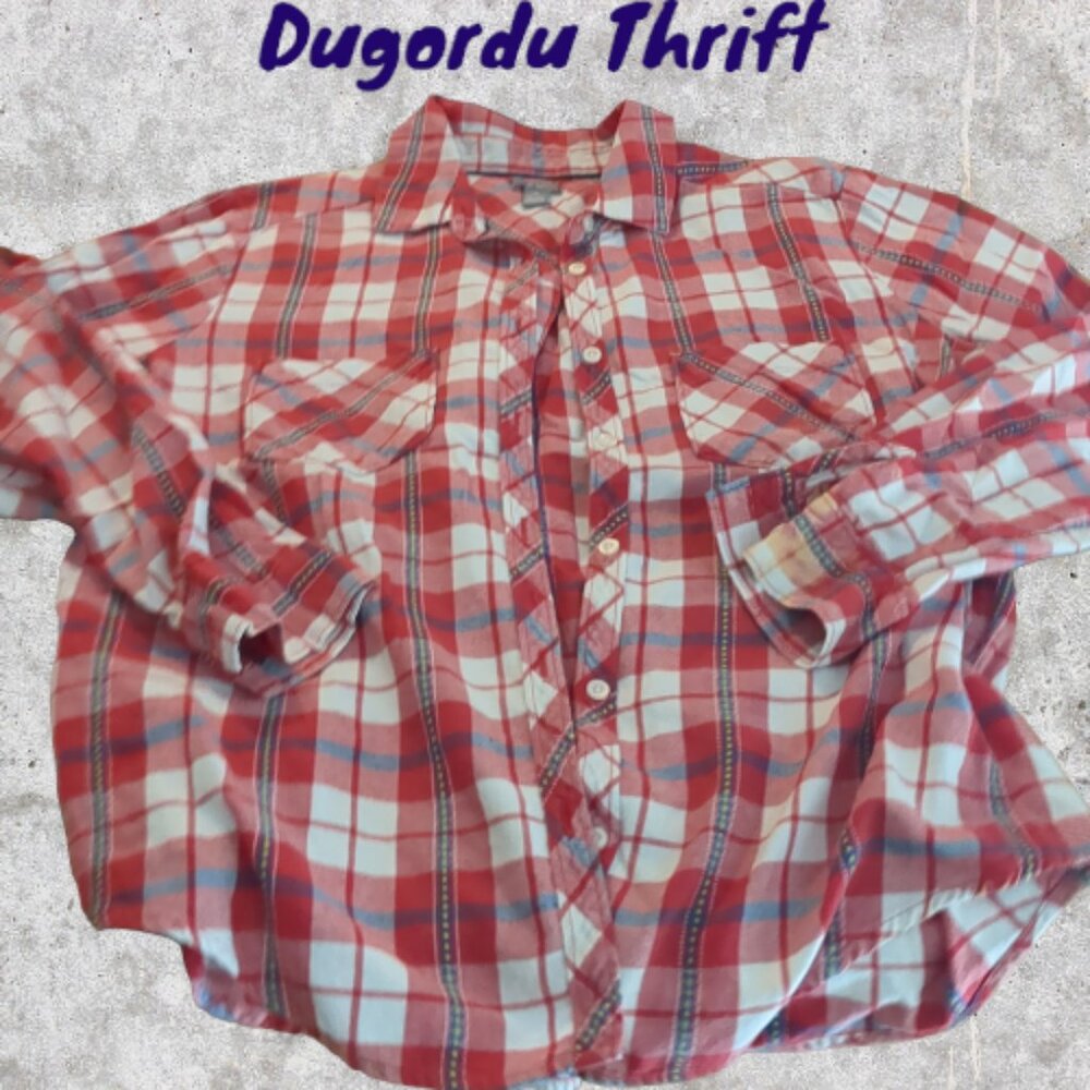Woman's Medium Aerie Flannel Super Soft Red and White 100% Cotton